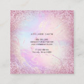 Carte De Visite Carré Art du marbre liquide holographique FAUX (Dos)