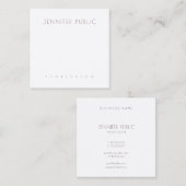 Carte De Visite Carré Art Moderne Design Professionnel Luxe Plain (Devant / Derrière)