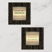 Carte De Visite Carré Art moderne | Motif Gold Line Work (Devant / Derrière)