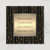Carte De Visite Carré Art moderne | Motif Gold Line Work (Dos)