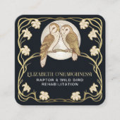 Carte De Visite Carré Art Nouveau Raptor Bird Rehabilitation QR Code (Devant)