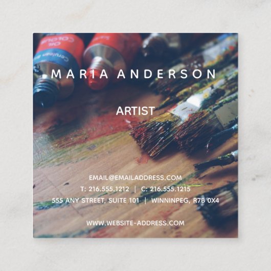 Carte De Visite Carré Art Studio (Dos)