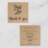 Carte De Visite Carré artisanat simple merci pour votre commande votre l (Devant / Derrière)