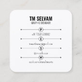 Carte De Visite Carré Artiste (Dos)