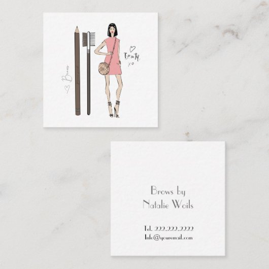 Carte De Visite Carré Artiste de Brows (Devant / Derrière)
