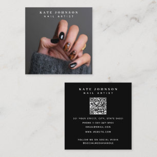 Carte De Visite Carré Artiste de la beauté Salon de beauté moderne QR Co