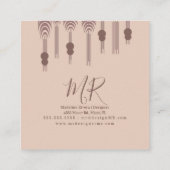 Carte De Visite Carré Artiste de Macrame Artiste de création artisanale  (Dos)