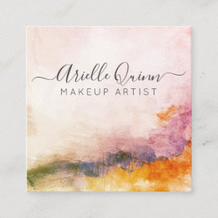 Carte De Visite Carré Artiste de maquillage aquarelle Abstraite