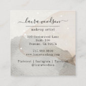 Carte De Visite Carré Artiste de maquillage de formes d'aquarelle Terre  (Dos)