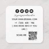 Carte De Visite Carré Artiste de maquillage des lèvres rouges (Dos)