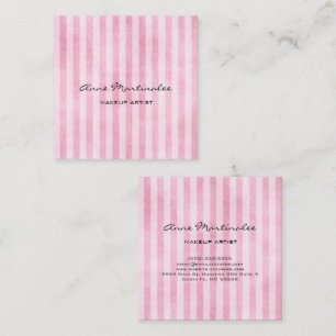 Carte De Visite Carré Artiste de maquillage Lignes verticales dénudées