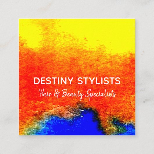 Carte De Visite Carré Artiste de maquillage moderne Abstrait d'aquarelle (Devant)