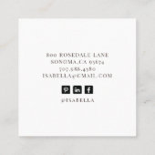 Carte De Visite Carré Artiste de maquillage moderne Abstrait Noir (Dos)