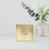 Carte De Visite Carré Artiste de maquillage moderne Chic Gold (Debout devant)