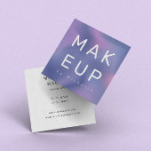 Carte De Visite Carré Artiste de maquillage moderne en métal omnié