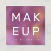 Carte De Visite Carré Artiste de maquillage moderne en métal omnié (Devant)