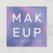 Carte De Visite Carré Artiste de maquillage moderne en métal omnié (Devant)