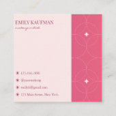 Carte De Visite Carré Artiste de maquillage moderne rose (Dos)