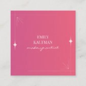 Carte De Visite Carré Artiste de maquillage moderne rose (Devant)