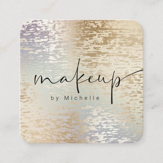 Carte De Visite Carré Artiste de maquillage moderne texturé Iridescendan (Devant)