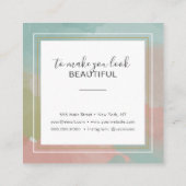 Carte De Visite Carré Artiste de maquillage Pastel Abstrait (Dos)