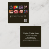 Carte De Visite Carré Artiste de maquillage photo moderne avec code QR (Devant / Derrière)