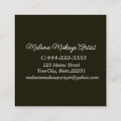 Carte De Visite Carré Artiste de maquillage photo moderne avec code QR (Dos)