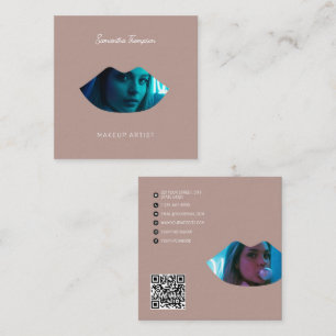Carte De Visite Carré Artiste de maquillage professionnel 2 lèvres photo