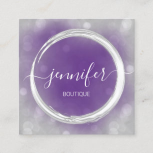 Carte De Visite Carré Artiste de maquillage professionnel Logo violet gr