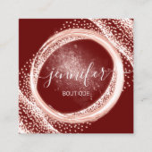 Carte De Visite Carré Artiste de maquillage professionnel Rose Ruby Powd (Devant)