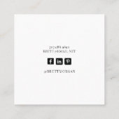 Carte De Visite Carré Artiste de maquillage rose de monogramme rose (Dos)