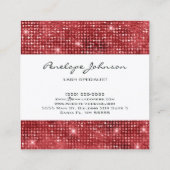 Carte De Visite Carré Artiste de maquillage Ruby Sparkle Glam (Dos)