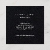 Carte De Visite Carré Artiste de maquillage simple et subtile en argent (Dos)