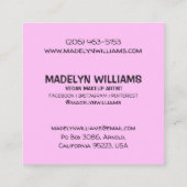 Carte De Visite Carré Artiste de maquillage végétal (Dos)