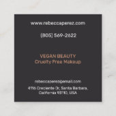 Carte De Visite Carré Artiste de maquillage végétal (Dos)