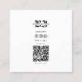 Carte De Visite Carré Artiste de tatouage moderne Monogramme de script o (Dos)