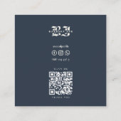 Carte De Visite Carré Artiste de tatouage moderne Studio de tatouage ble (Dos)