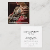 Carte De Visite Carré Artiste de tatouage photo (Devant / Derrière)