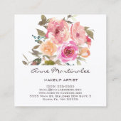 Carte De Visite Carré Artiste maquillage Aquarelle Florale (Dos)