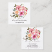 Carte De Visite Carré Artiste maquillage Aquarelle Florale (Devant / Derrière)