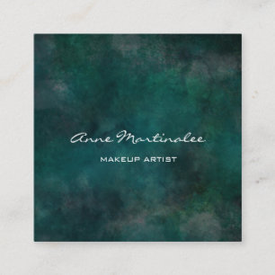 Carte De Visite Carré Artiste maquillage bleu Abstrait vert