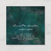 Carte De Visite Carré Artiste maquillage bleu Abstrait vert (Dos)