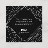 Carte De Visite Carré Artiste maquillage de salon de coiffure joli main  (Dos)