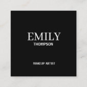 Carte De Visite Carré Artiste maquillage moderne minimaliste noir blanc (Devant)