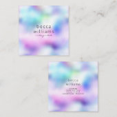 Carte De Visite Carré Artiste maquillage moderne pastel rainbow (Devant / Derrière)