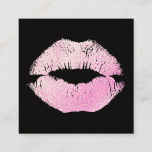 Carte De Visite Carré Artiste maquillage Parties scintillant rose baiser