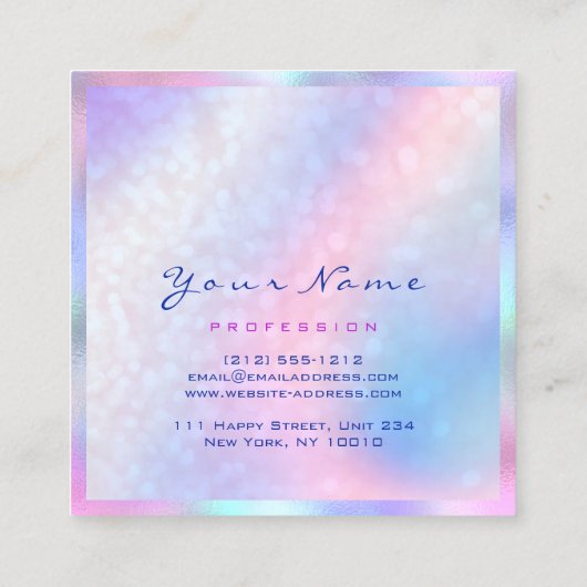 Carte De Visite Carré Artiste maquillage professionnel Eyelash Holograph (Dos)