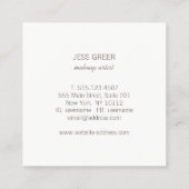 Carte De Visite Carré Artiste maquilleur de séquences d'argent (Dos)