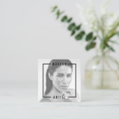 Carte De Visite Carré Artiste maquilleur de typographie noire (Debout devant)