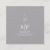 Carte De Visite Carré Artiste Mignonne Macrame Design artisanal rose (Dos)